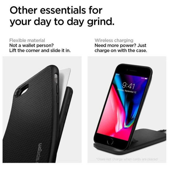 Θήκη Liquid Air για iPhone 7, 8, SE 2020 & SE 2022 | Μαύρο | Black | Spigen