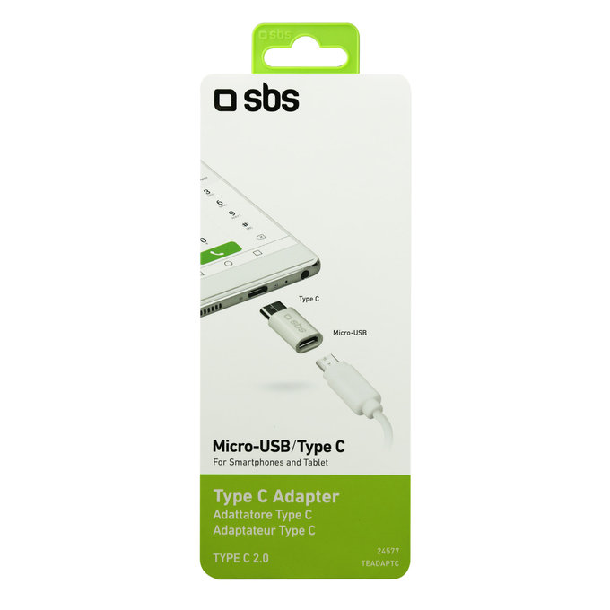 Αντάπτορας Micro-USB / USB-C | λευκό | White | SBS