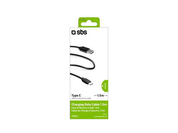 Καλώδιο USB-C / USB (1.5m) | Μαύρο | Black | SBS
