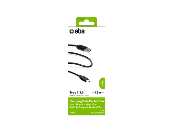 Καλώδιο USB-C / USB (1.5m) | Μαύρο | Black | SBS