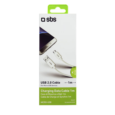Καλώδιο Micro-USB / USB (1m) | Λευκό | White | SBS