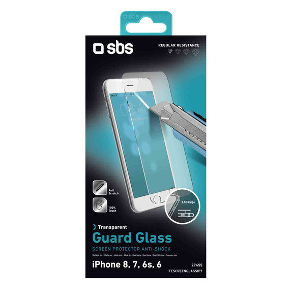 Σκληρυμένο γυαλί για iPhone 6, 6s, 7, 8, SE 2020, SE 2022, Transparent, SBS