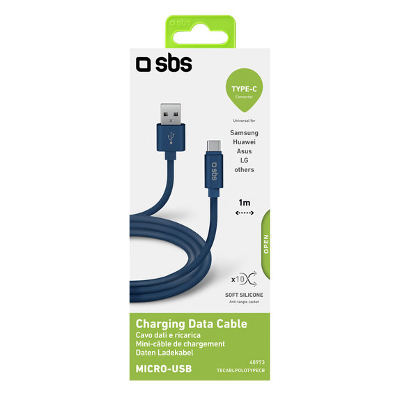 Καλώδιο USB-C / USB (1m), Μπλε, Blue, SBS