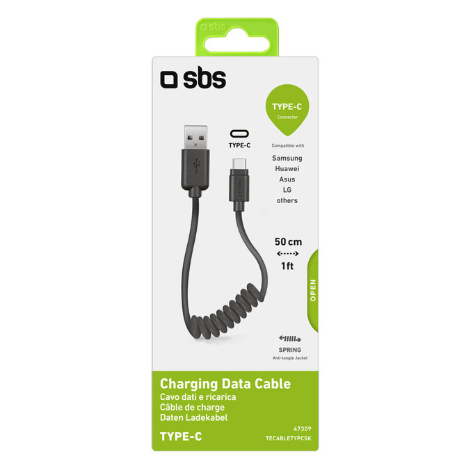 Καλώδιο USB-C / USB (0.5m) | Μαύρο | Black | SBS