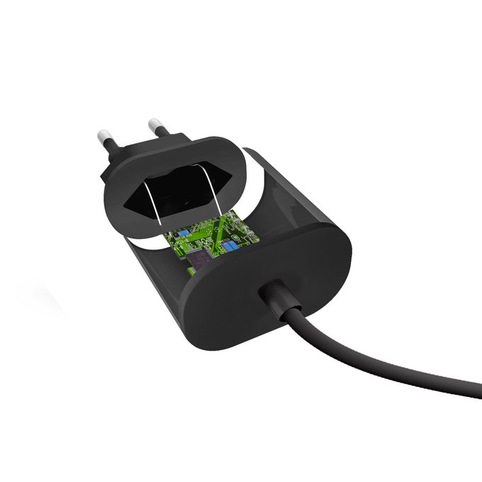 Αντάπτορας Φόρτισης 2x USB 10W + Καλώδιο USB / USB-C, Μαύρο | Black | SBS