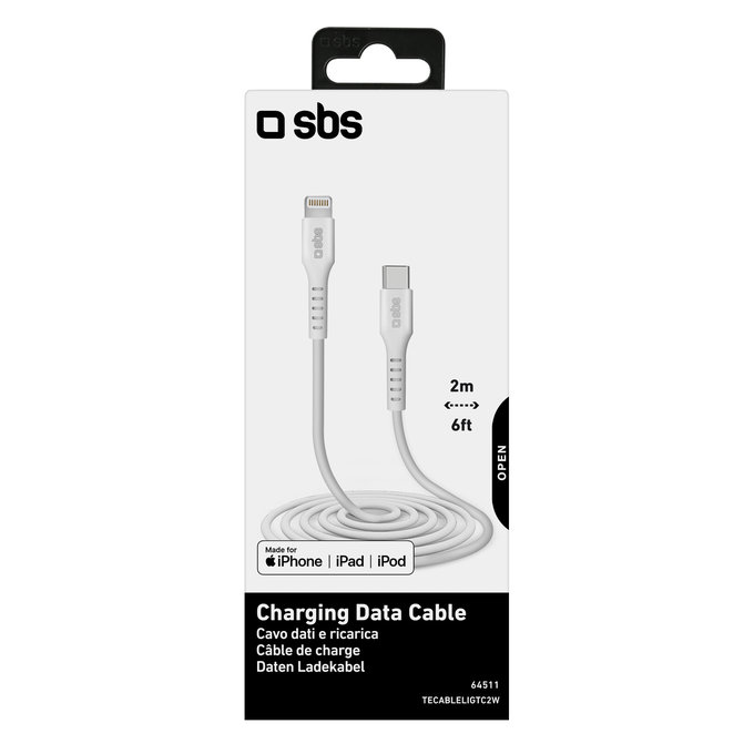 Καλώδιο Lightning / USB-C (2m) | Λευκό | White | SBS