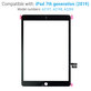 Οθόνη αφής για iPad 7th Gen 2019, 8th Gen 2020, Μαύρο, Black