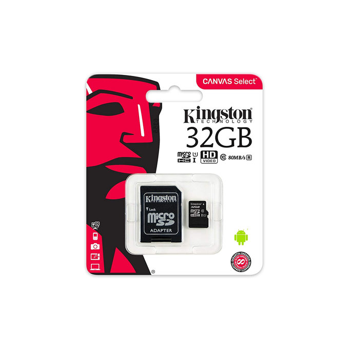 Κάρτα Μνήμης MicroSDHC Canvas Select Plus 32 GB + Αντάπτορας SD | Kingston