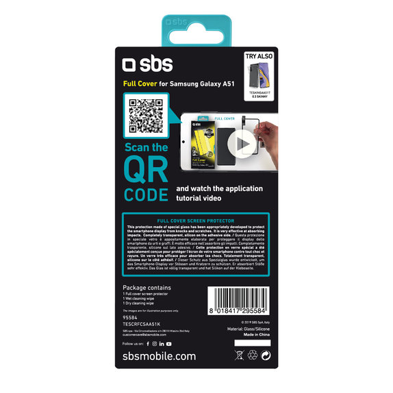 Σκληρυμένο γυαλί για Samsung A51, A52, A52 5G, Full Cover, Μαύρο, Black, SBS