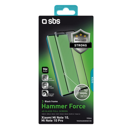 Θήκη Tempered Glass 4D Full Glass για Xiaomi Mi Note 10, Mi Note 10 Pro | Μαύρο | Black | SBS