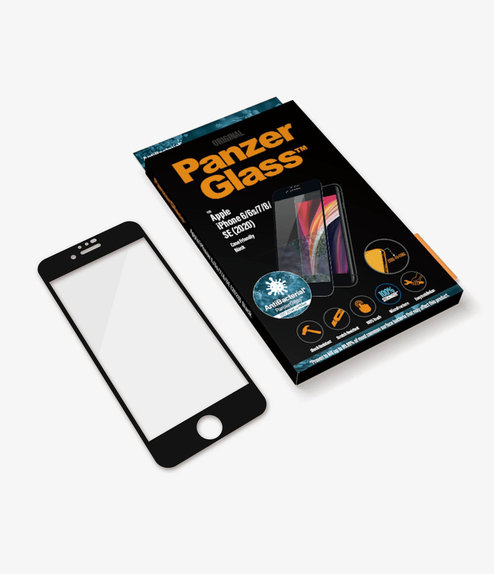 Σκληρυμένο γυαλί για iPhone 6, 6s, 7, 8, SE 2020, SE 2022, Case Friendly AB, Μαύρο, Black, PanzerGlass
