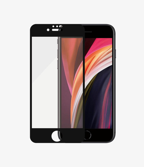 Σκληρυμένο γυαλί για iPhone 6, 6s, 7, 8, SE 2020, SE 2022, Case Friendly AB, Μαύρο, Black, PanzerGlass