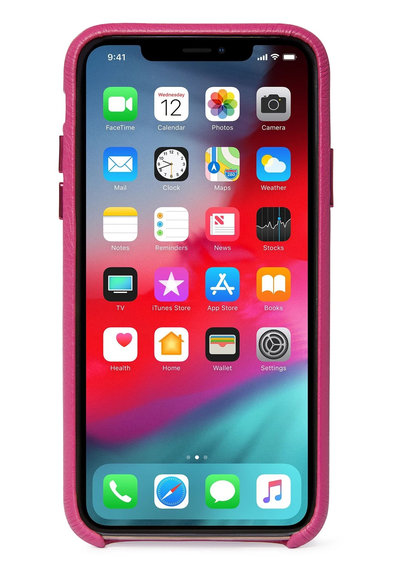 Δερμάτινη Θήκη Πλάτης για iPhone X/XS | Ροζ | Pink | Decoded