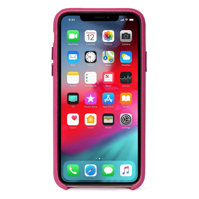 Δερμάτινη Θήκη Πλάτης για iPhone X/XS | Ροζ | Pink | Decoded