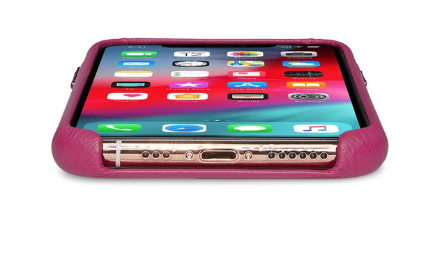 Δερμάτινη Θήκη Πλάτης για iPhone X/XS | Ροζ | Pink | Decoded