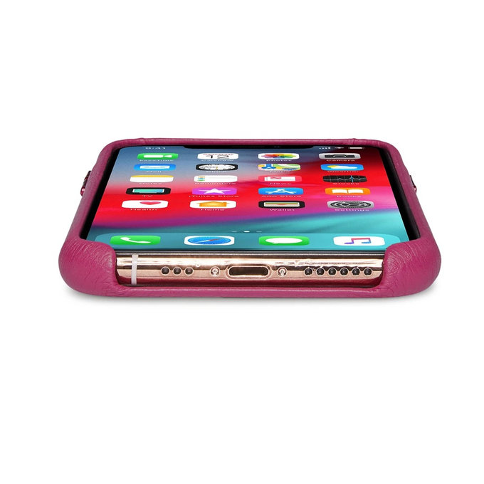 Δερμάτινη Θήκη Πλάτης για iPhone X/XS | Ροζ | Pink | Decoded