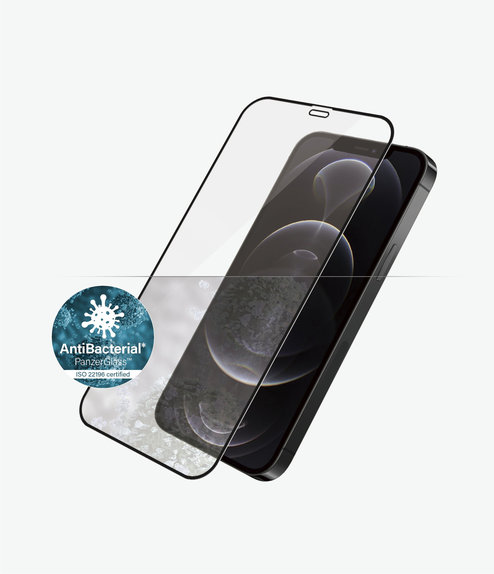 Σκληρυμένο γυαλί για iPhone 12, 12 Pro, Case Friendly AB, Μαύρο, Black, PanzerGlass