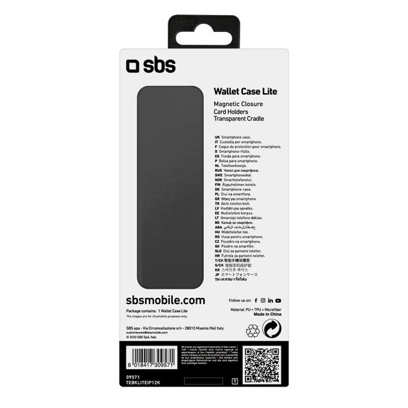 Θήκη Book Wallet Lite για iPhone 12 mini | Μαύρο | Black | SBS