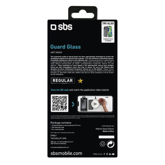 Σκληρυμένο γυαλί για iPhone 12 Pro Max, Transparent, SBS