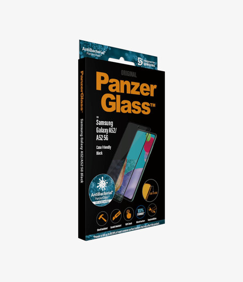 Σκληρυμένο γυαλί για Samsung A52, A52 5G, A52s, A53 5G, Case Friendly AB, Μαύρο, Black, PanzerGlass