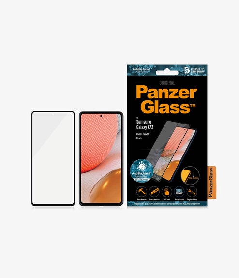 Σκληρυμένο γυαλί για Samsung A72, Case Friendly AB, Μαύρο, Black, PanzerGlass