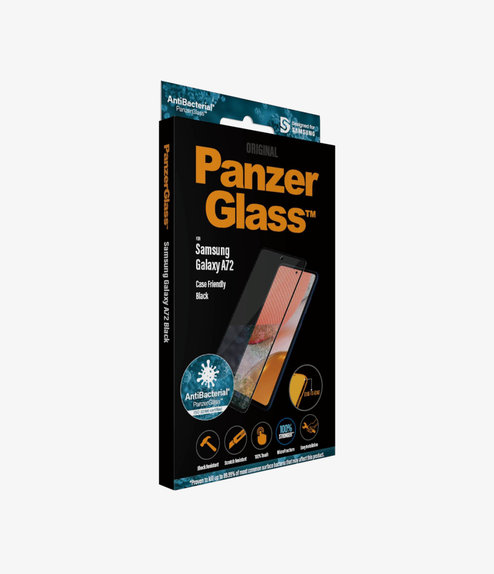 Σκληρυμένο γυαλί για Samsung A72, Case Friendly AB, Μαύρο, Black, PanzerGlass