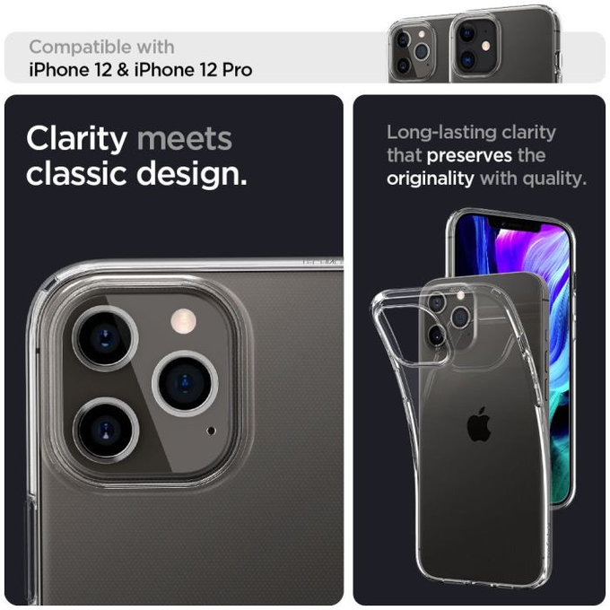 Θήκη Liquid Crystal για iPhone 12 & 12 Pro | Transparent | Crystal Clear | Spigen