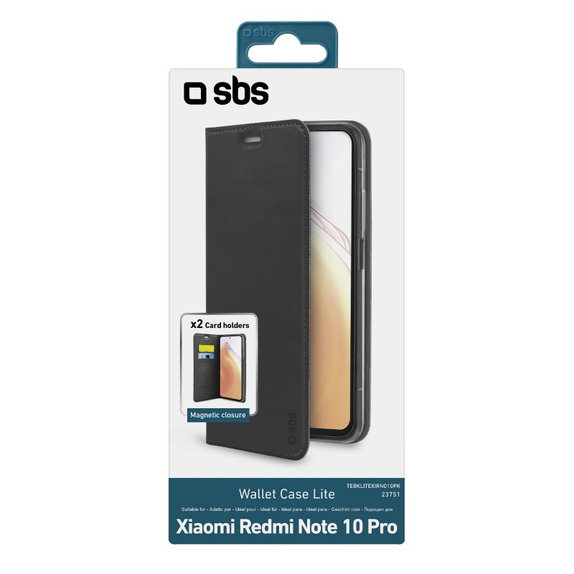 Θήκη Book Wallet Lite για Xiaomi Redmi Note 10 Pro | Μαύρο | Black | SBS