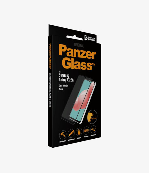 Σκληρυμένο γυαλί για Samsung A32 5G, Case Friendly, Μαύρο, Black, PanzerGlass
