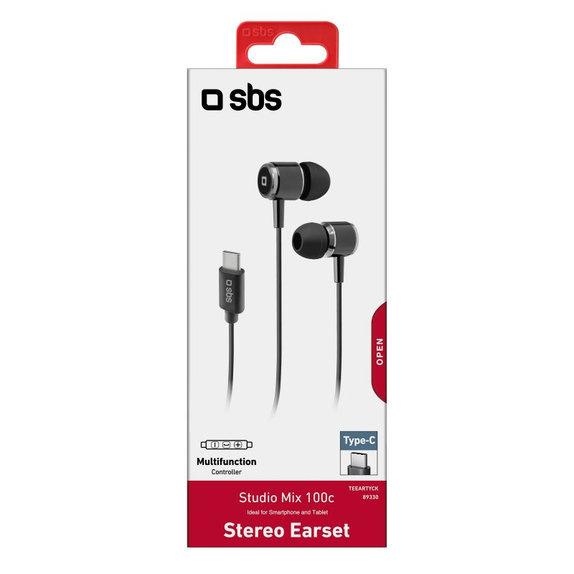 Ακουστικά Studio Mix 100C με Μικρόφωνο, USB-C | μαύρο | Black | SBS