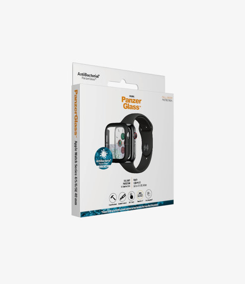 Προστατευτικό Γυαλί για Apple Watch 4, 5, 6, SE (1st gen), SE (2nd gen) 40mm, Full Body AB, Μαύρο, Black, PanzerGlass