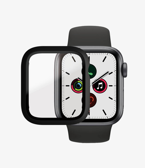 Προστατευτικό Γυαλί για Apple Watch 4, 5, 6, SE (1st gen), SE (2nd gen) 40mm, Full Body AB, Μαύρο, Black, PanzerGlass