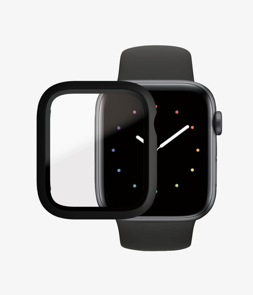 Προστατευτικό Γυαλί για Apple Watch 4, 5, 6, SE (1st gen), SE (2nd gen) 44mm, Full Body AB, Μαύρο, Black, PanzerGlass