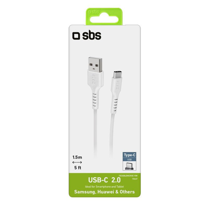 Καλώδιο USB-C / USB (1.5m) | Λευκό | White | SBS