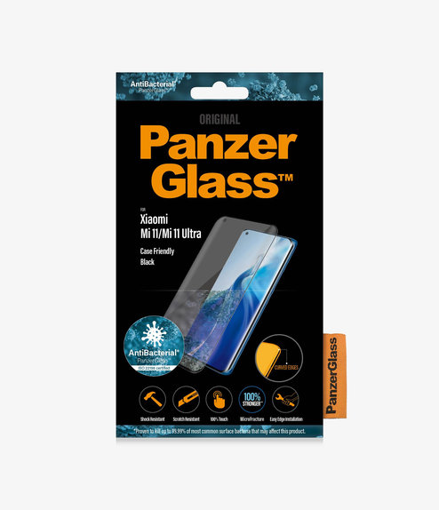 Σκληρυμένο γυαλί για Xiaomi Mi 11, Mi 11 Ultra, Case Friendly AB, Μαύρο, Black, PanzerGlass