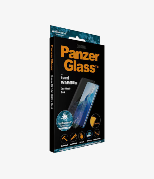 Σκληρυμένο γυαλί για Xiaomi Mi 11, Mi 11 Ultra, Case Friendly AB, Μαύρο, Black, PanzerGlass
