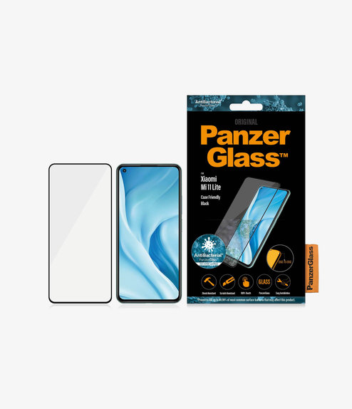 Σκληρυμένο γυαλί για Xiaomi Mi 11 Lite, Case Friendly, Μαύρο, Black, PanzerGlass