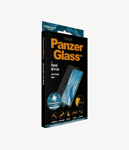 Σκληρυμένο γυαλί για Xiaomi Mi 11 Lite, Case Friendly, Μαύρο, Black, PanzerGlass