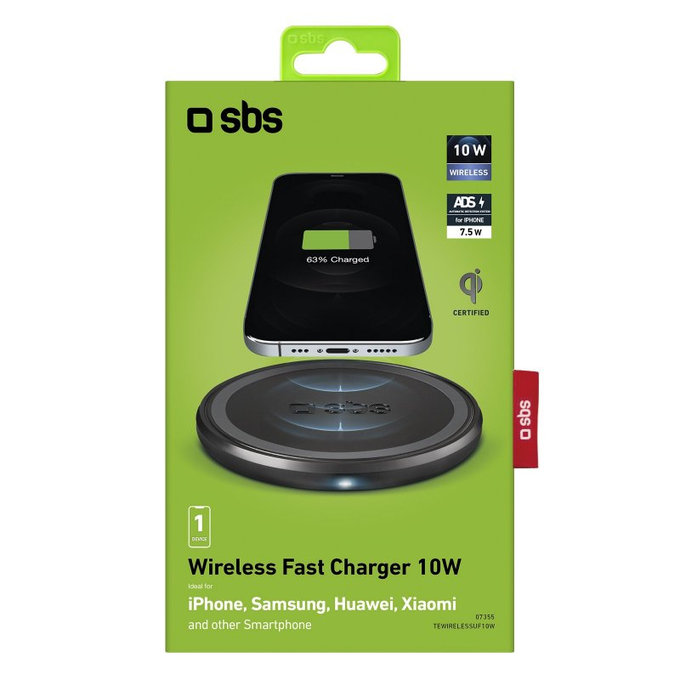 Ασύρματος Φορτιστής με QI | μαύρο | Black | SBS