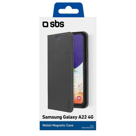 Θήκη Βιβλίο Πορτοφόλι Lite για Samsung A22, Μαύρο, Black, SBS