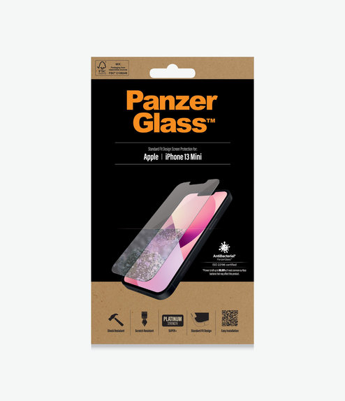 Σκληρυμένο γυαλί για iPhone 13 mini, Standard Fit AB, Transparent, PanzerGlass