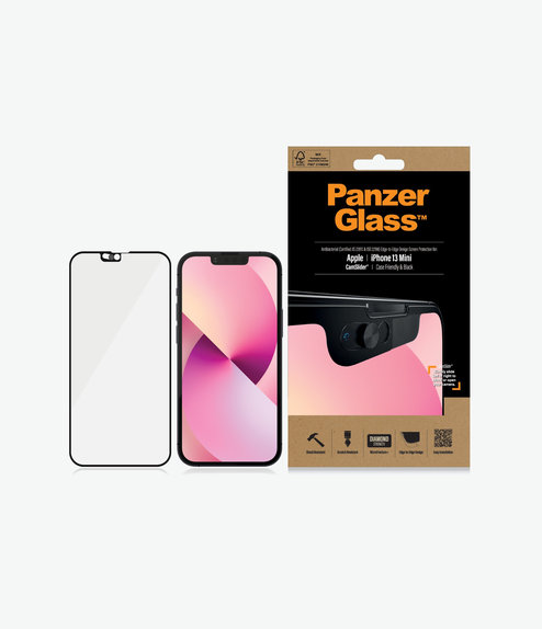 Προστατευτικό Γυαλί για iPhone 13 mini, Case Friendly CamSlider AB, Μαύρο, Black, PanzerGlass