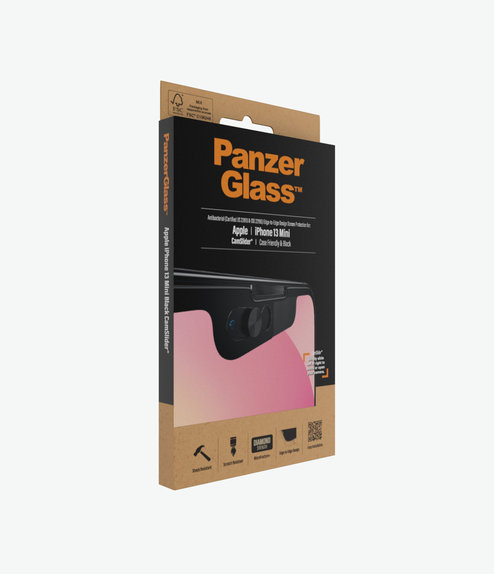 Προστατευτικό Γυαλί για iPhone 13 mini, Case Friendly CamSlider AB, Μαύρο, Black, PanzerGlass