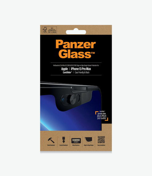 Προστατευτικό Γυαλί για iPhone 13 Pro Max, 14 Plus, Case Friendly CamSlider AB, Μαύρο, Black, PanzerGlass