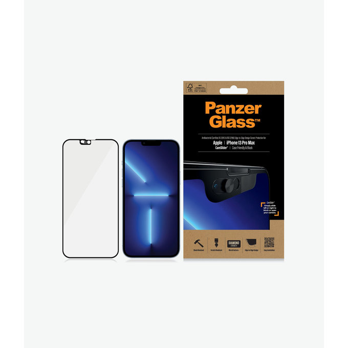 Προστατευτικό Γυαλί Case Friendly CamSlider AB για iPhone 13 Pro Max & 14 Plus, Μαύρο | Black | PanzerGlass