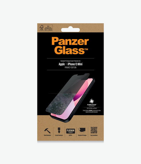 Προστατευτικό Γυαλί για iPhone 13 mini, Standard Fit Privacy AB, Transparent, PanzerGlass