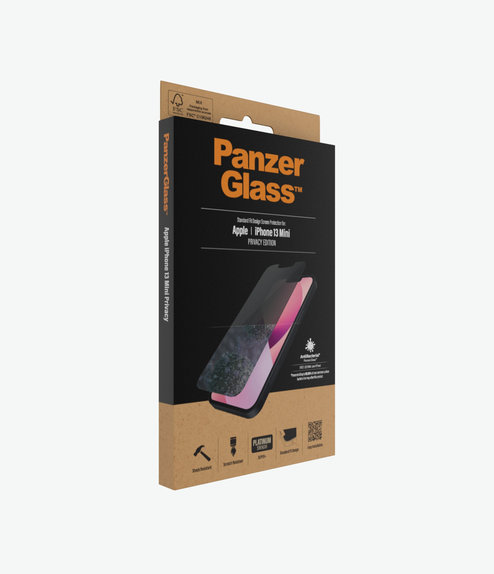 Προστατευτικό Γυαλί για iPhone 13 mini, Standard Fit Privacy AB, Transparent, PanzerGlass