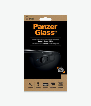 Προστατευτικό Γυαλί Case Friendly Privacy CamSlider AB για iPhone 13 mini, Μαύρο | Black | PanzerGlass