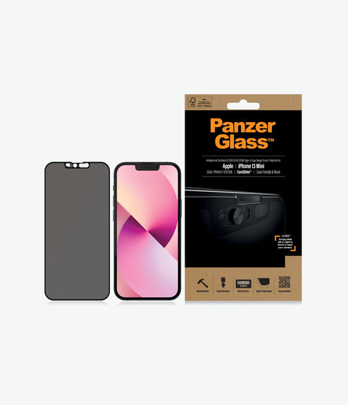 Προστατευτικό Γυαλί για iPhone 13 mini, Case Friendly Privacy CamSlider AB, Μαύρο, Black, PanzerGlass