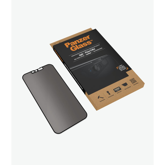 Προστατευτικό Γυαλί Case Friendly Privacy CamSlider AB για iPhone 13 mini, Μαύρο | Black | PanzerGlass